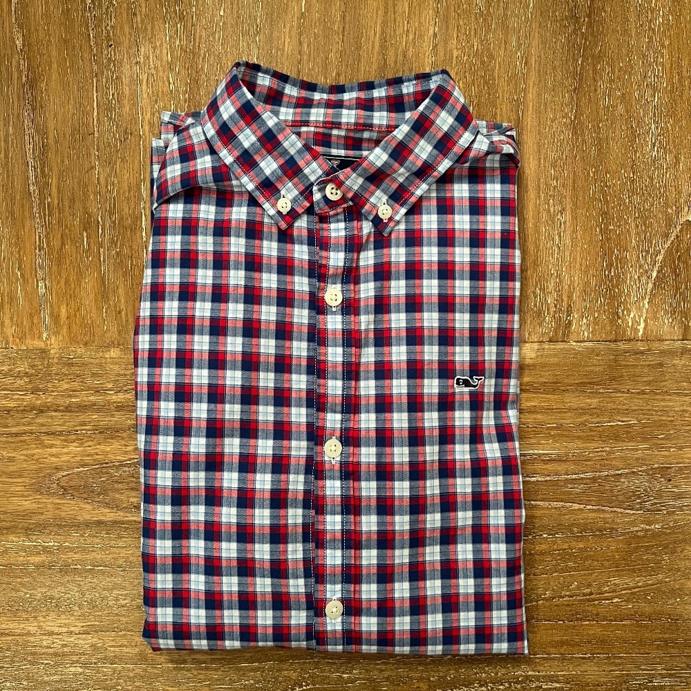 Vineyard Vines Kid's Button Down Whale Shirt (XL)(18)